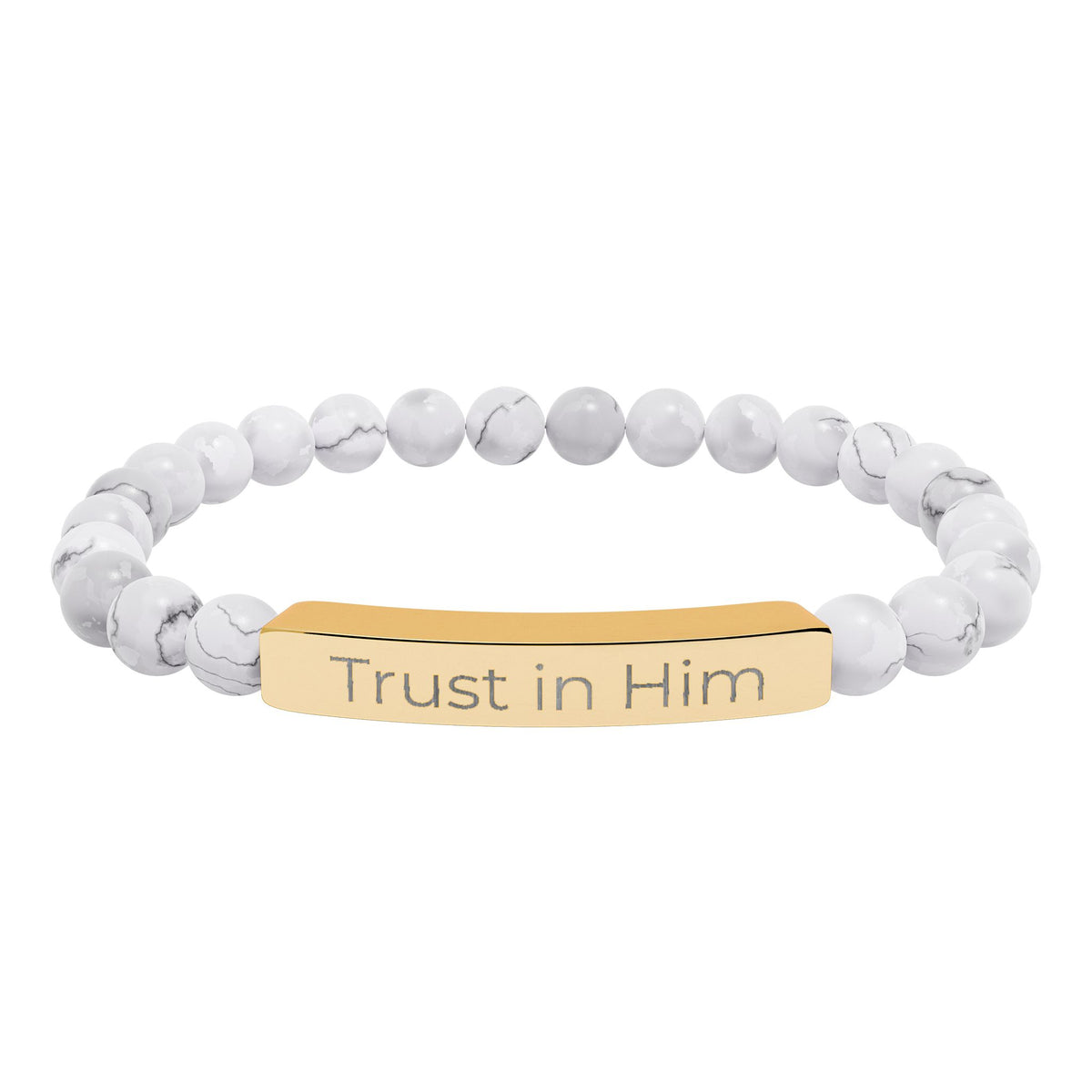 Engraved 'Trust in Him' Stretch Bracelet