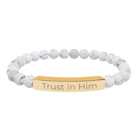 Engraved 'Trust in Him' Stretch Bracelet