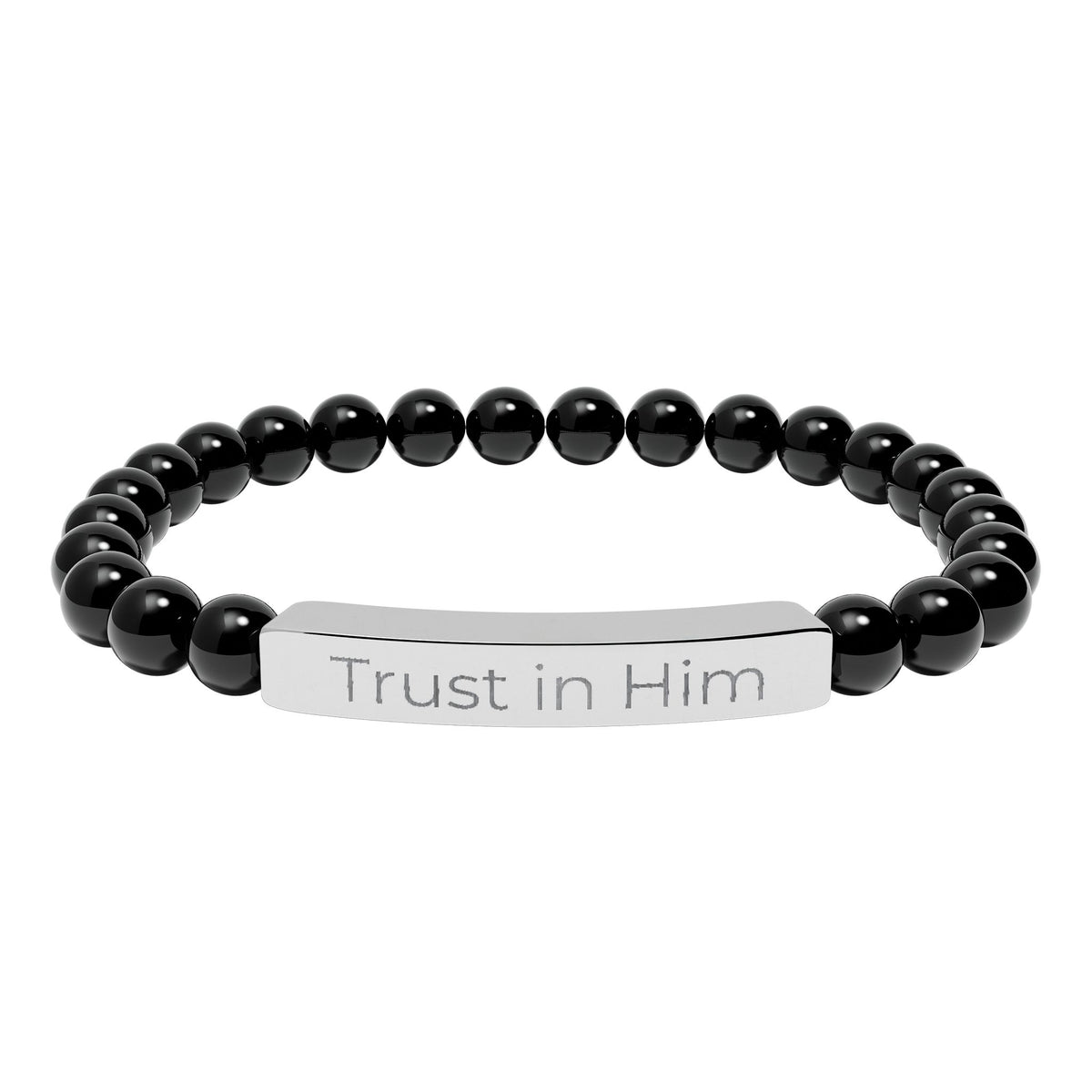 Engraved 'Trust in Him' Stretch Bracelet