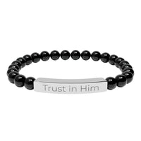 Engraved 'Trust in Him' Stretch Bracelet