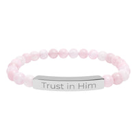 Engraved 'Trust in Him' Stretch Bracelet