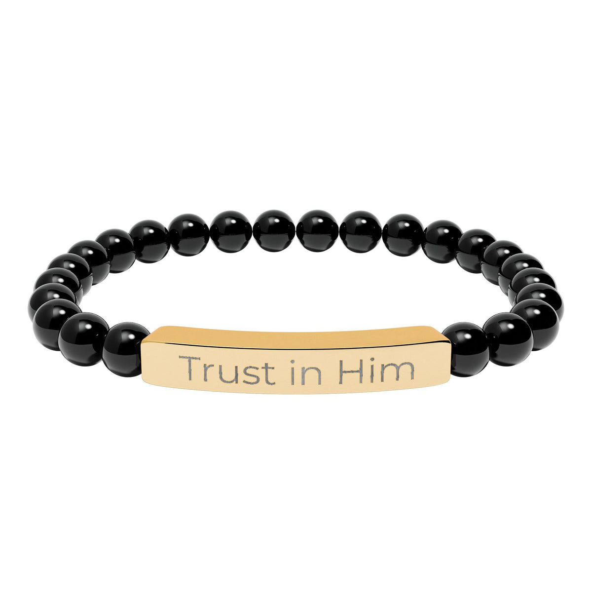 Engraved 'Trust in Him' Stretch Bracelet