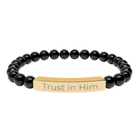 Engraved 'Trust in Him' Stretch Bracelet
