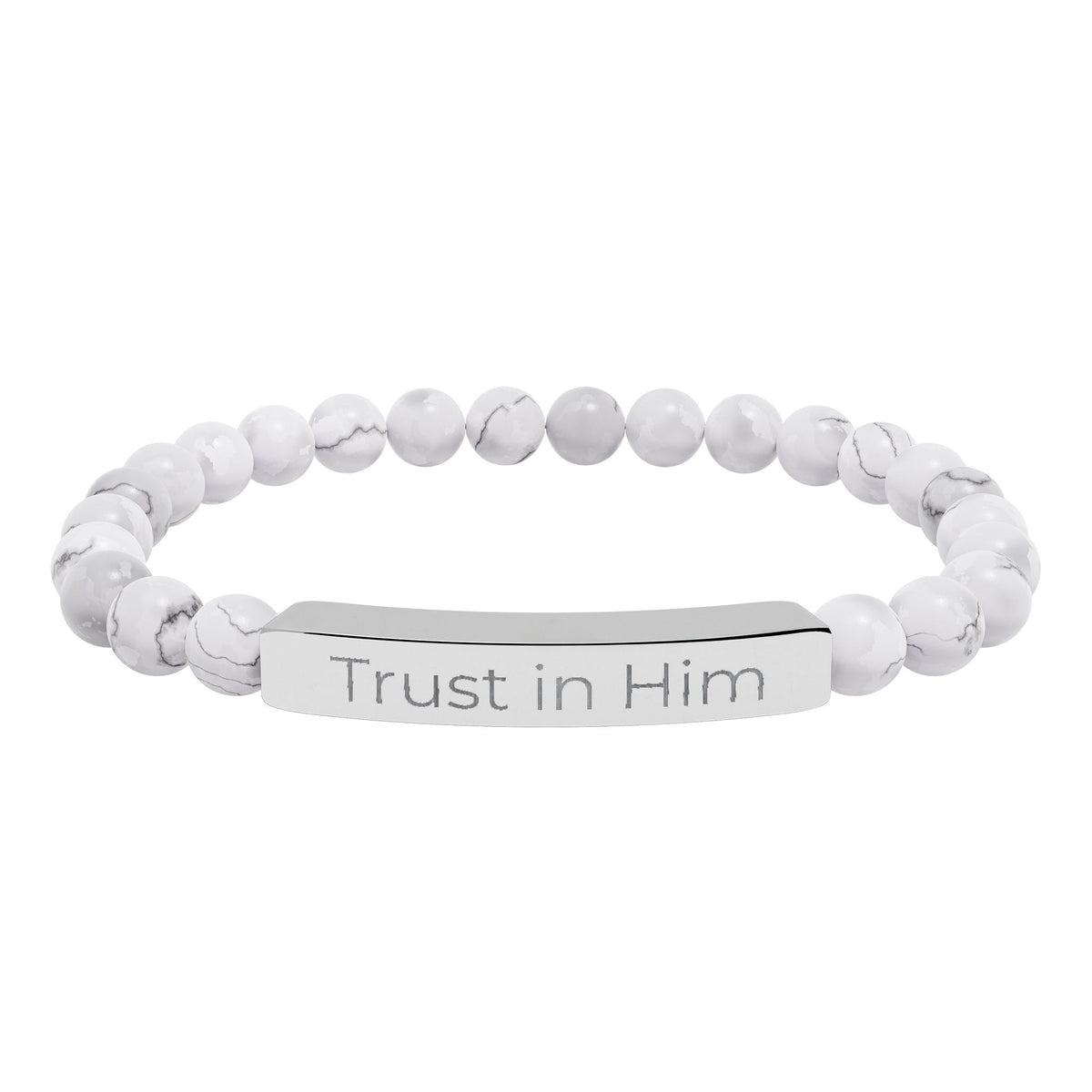 Engraved 'Trust in Him' Stretch Bracelet