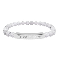 Engraved 'Trust in Him' Stretch Bracelet