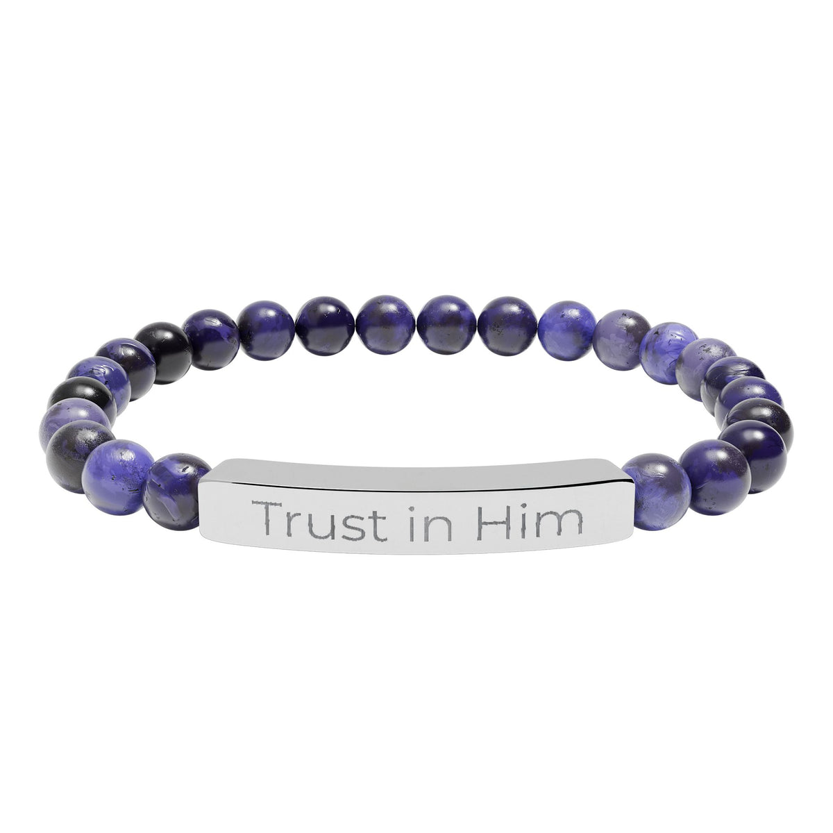 Engraved 'Trust in Him' Stretch Bracelet
