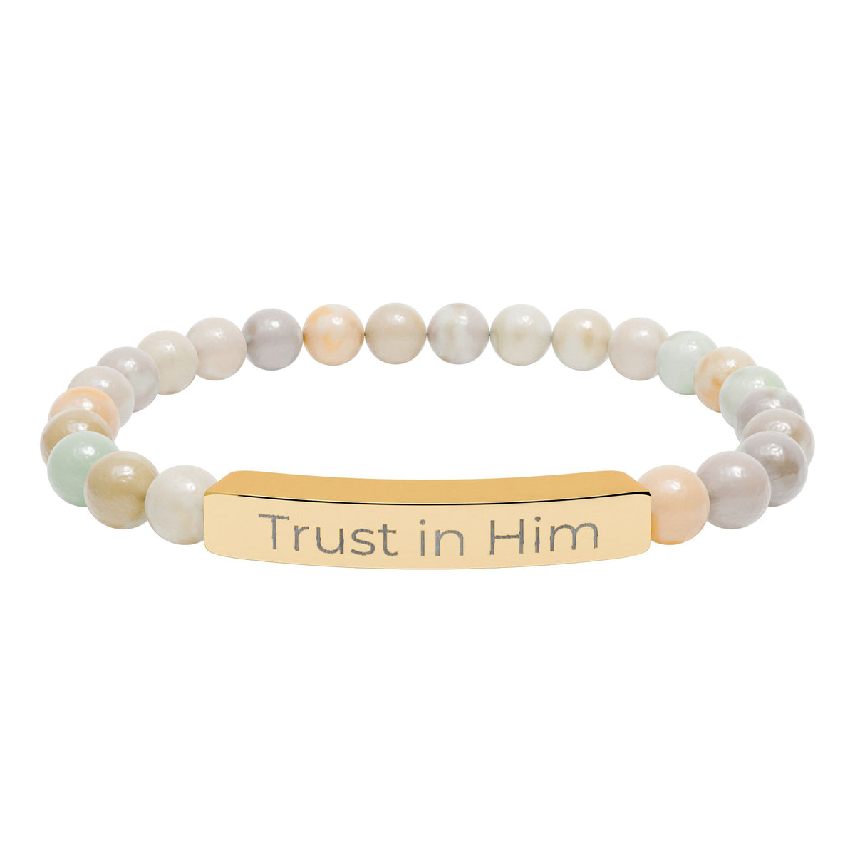 Engraved 'Trust in Him' Stretch Bracelet