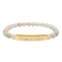 Engraved 'Trust in Him' Stretch Bracelet