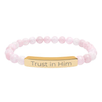 Engraved 'Trust in Him' Stretch Bracelet