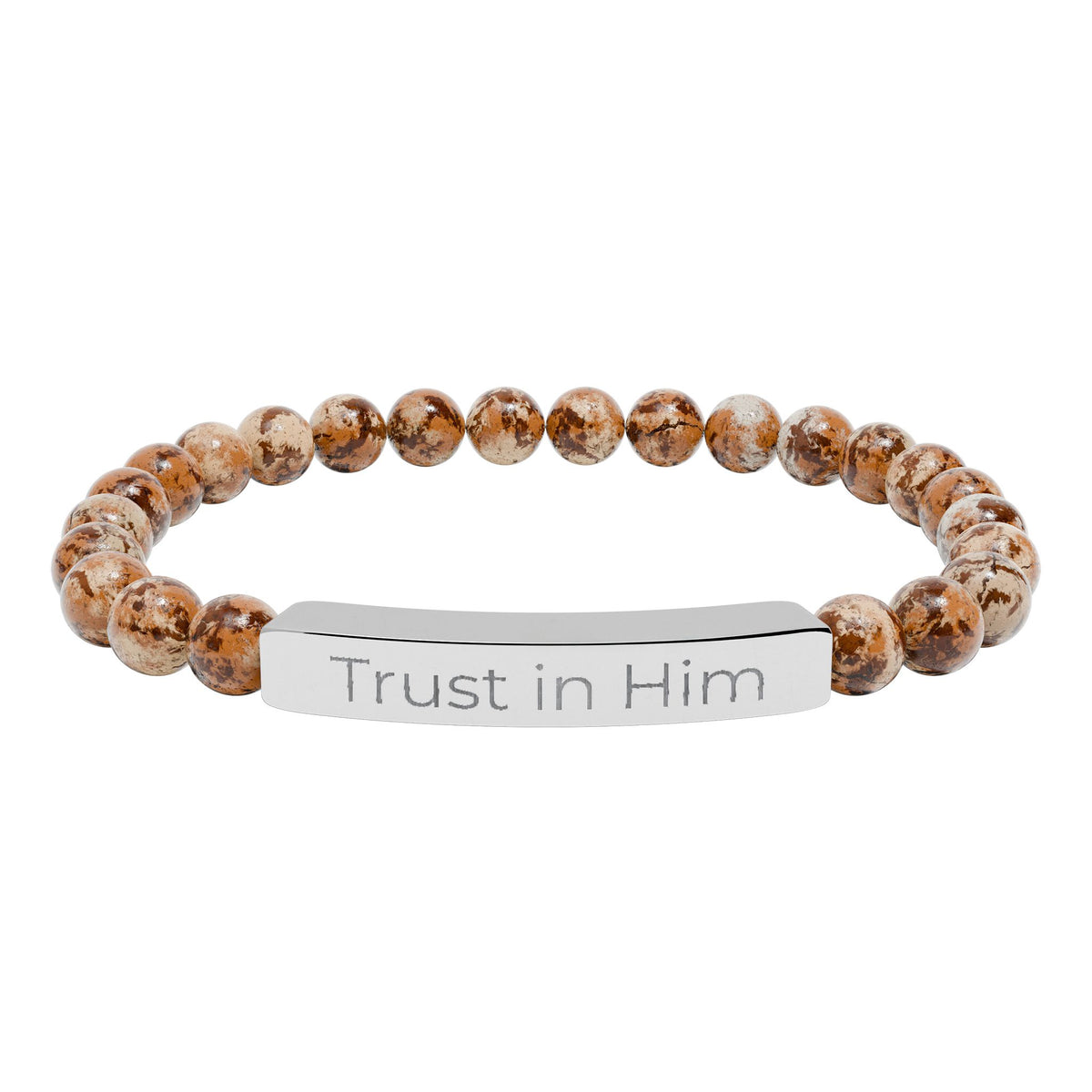 Engraved 'Trust in Him' Stretch Bracelet