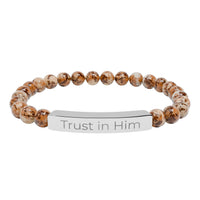 Engraved 'Trust in Him' Stretch Bracelet