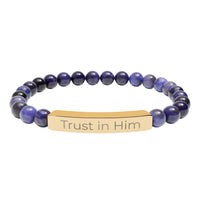 Engraved 'Trust in Him' Stretch Bracelet
