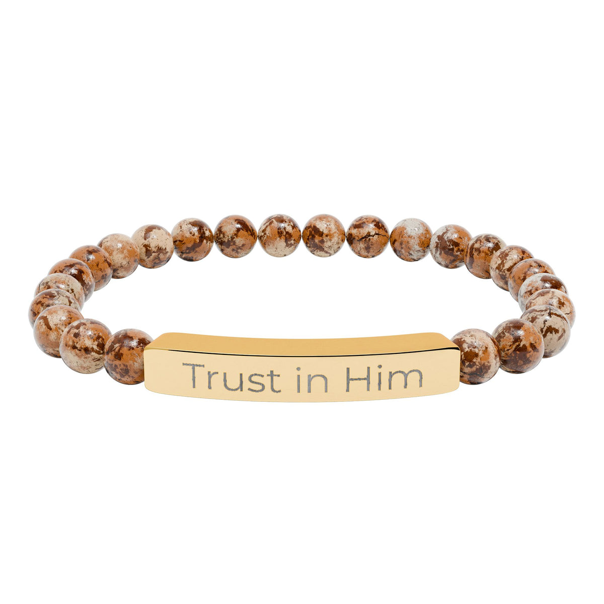 Engraved 'Trust in Him' Stretch Bracelet
