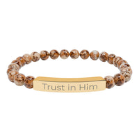 Engraved 'Trust in Him' Stretch Bracelet