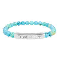 Engraved 'Trust in Him' Stretch Bracelet