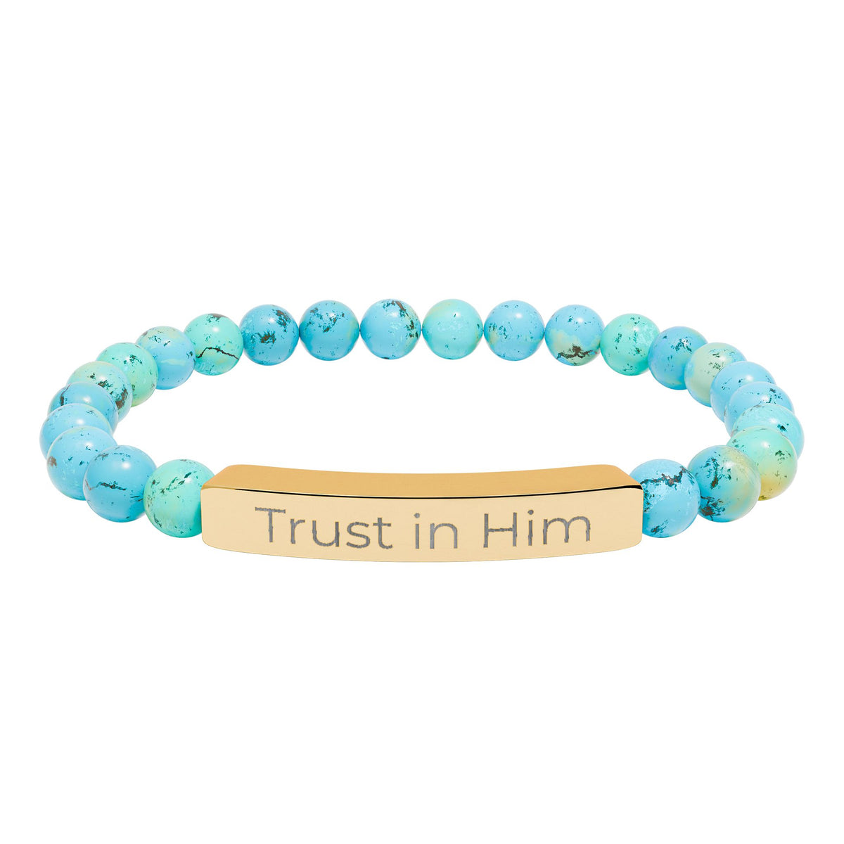 Engraved 'Trust in Him' Stretch Bracelet