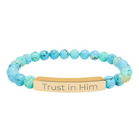 Engraved 'Trust in Him' Stretch Bracelet