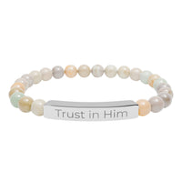 Engraved 'Trust in Him' Stretch Bracelet
